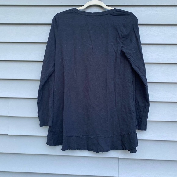 Soft Surroundings Colette Stripped Ruffle Hem Tee S - Picture 4 of 4